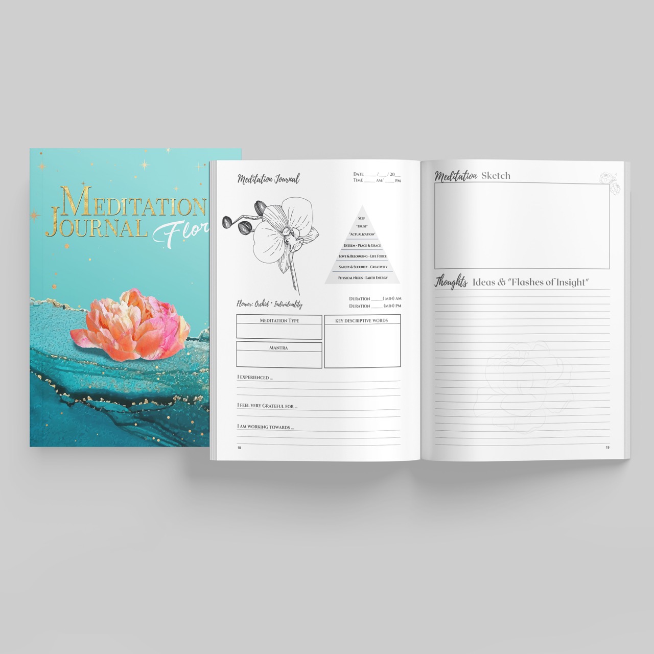 meditation floral inner pages Large